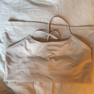 Lululemon Beige Halter Top build in bra